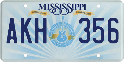 MS license plate AKH356