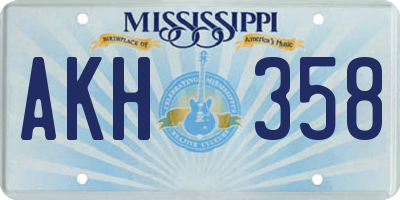 MS license plate AKH358