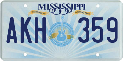 MS license plate AKH359