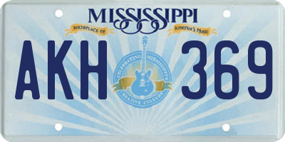 MS license plate AKH369