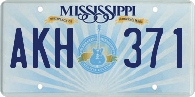 MS license plate AKH371