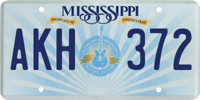 MS license plate AKH372
