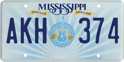 MS license plate AKH374