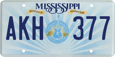 MS license plate AKH377
