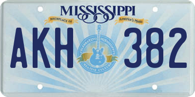 MS license plate AKH382