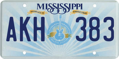 MS license plate AKH383
