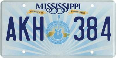 MS license plate AKH384