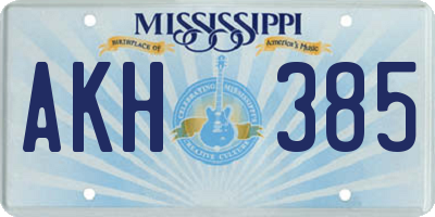 MS license plate AKH385