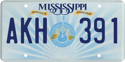 MS license plate AKH391