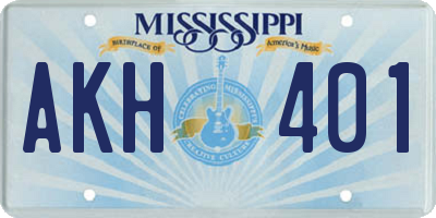 MS license plate AKH401