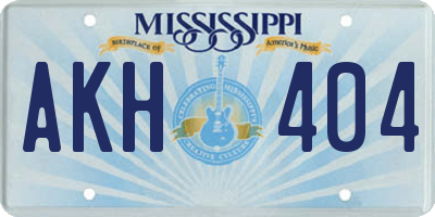 MS license plate AKH404
