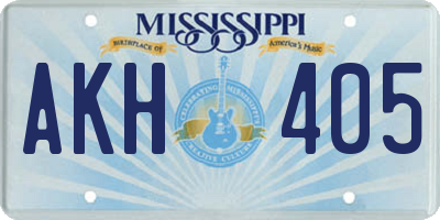 MS license plate AKH405