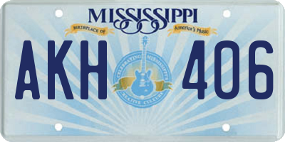 MS license plate AKH406