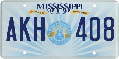 MS license plate AKH408