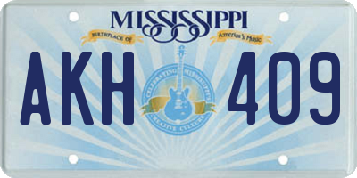 MS license plate AKH409