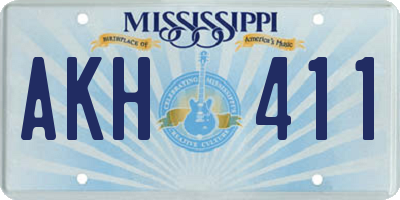 MS license plate AKH411