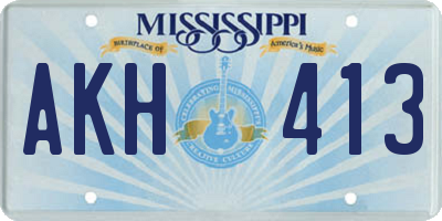 MS license plate AKH413