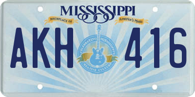 MS license plate AKH416
