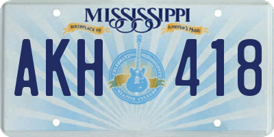 MS license plate AKH418