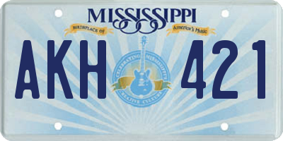 MS license plate AKH421
