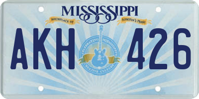MS license plate AKH426