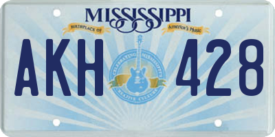 MS license plate AKH428