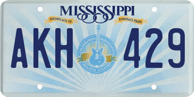 MS license plate AKH429