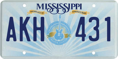 MS license plate AKH431