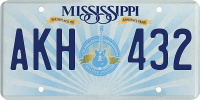 MS license plate AKH432
