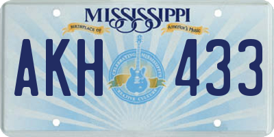 MS license plate AKH433