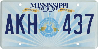 MS license plate AKH437