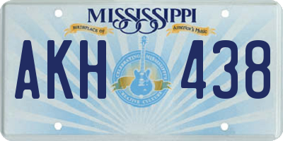 MS license plate AKH438