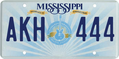 MS license plate AKH444