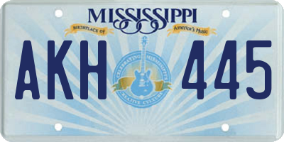 MS license plate AKH445