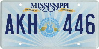 MS license plate AKH446