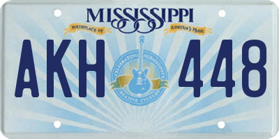 MS license plate AKH448