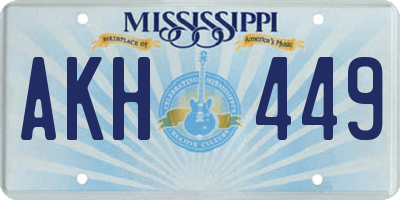 MS license plate AKH449