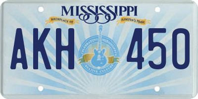 MS license plate AKH450