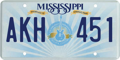 MS license plate AKH451