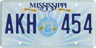 MS license plate AKH454