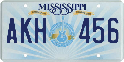 MS license plate AKH456