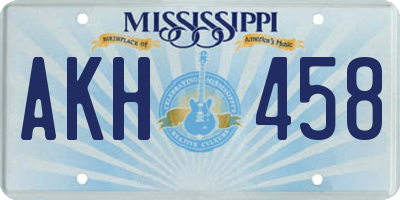 MS license plate AKH458