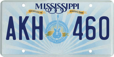 MS license plate AKH460