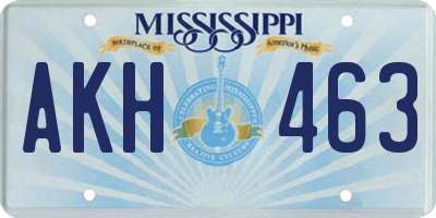MS license plate AKH463