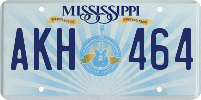 MS license plate AKH464