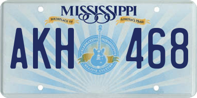 MS license plate AKH468