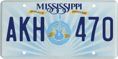 MS license plate AKH470