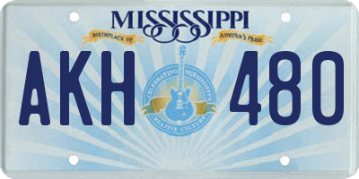MS license plate AKH480