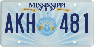 MS license plate AKH481