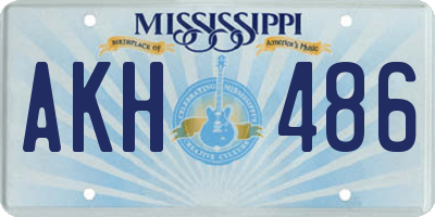 MS license plate AKH486